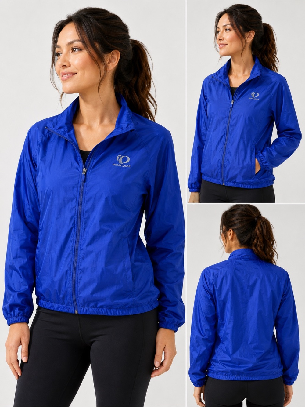 Pearl Izumi Cycling Windbreaker Jacket Blue Full Zip Lightweight Small‎
